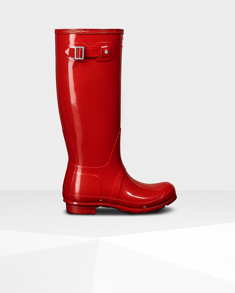 Bottes Hautes de Pluie Hunter Original Gloss Femme Rouge ZVDJRUH-15